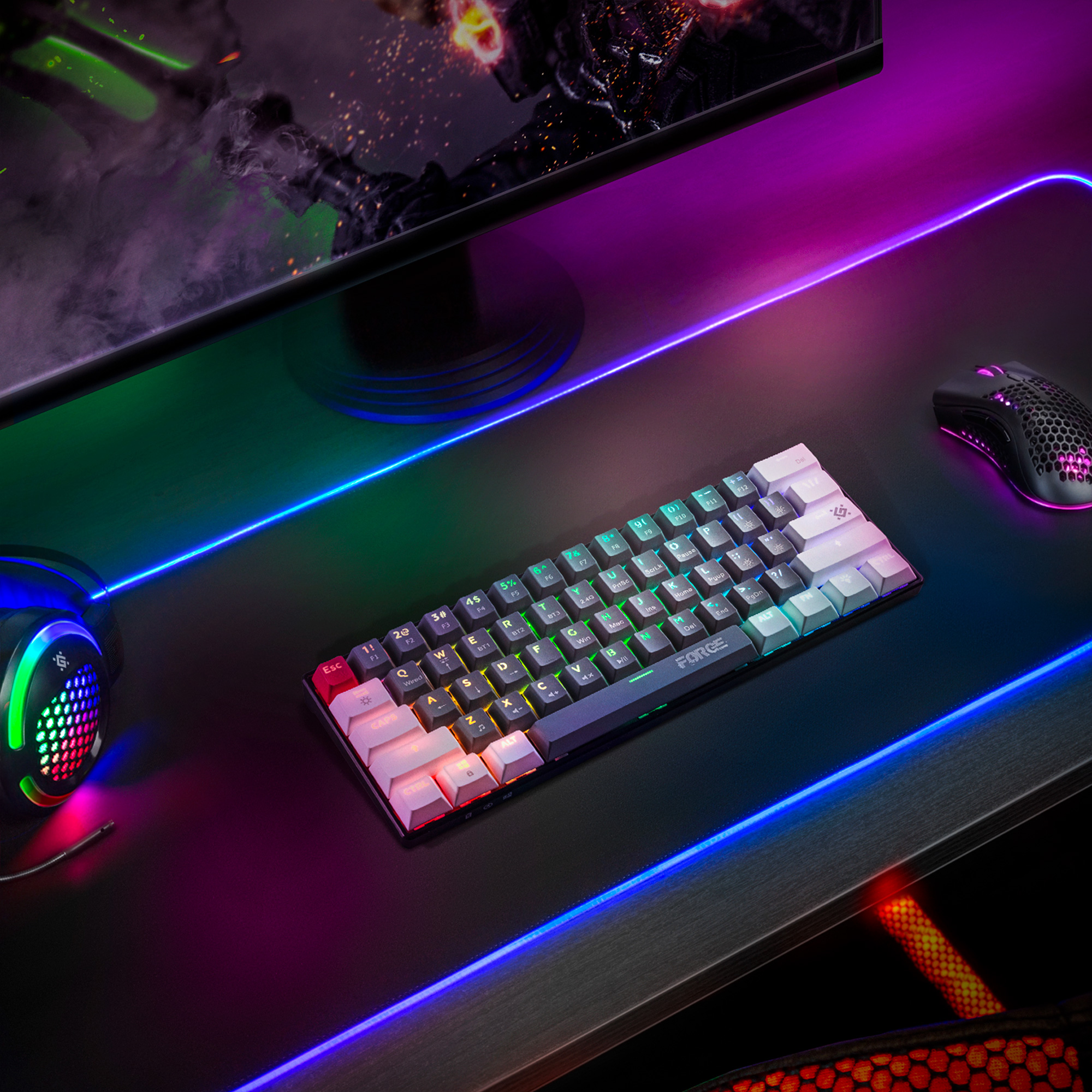 Podświetlenie RGB z 20 trybami – idealne do nocnych sesji