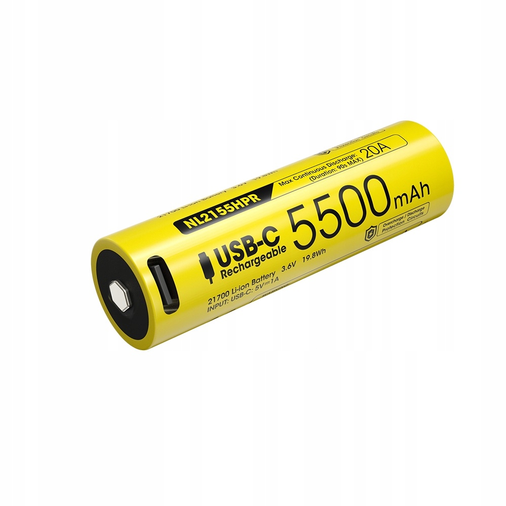 Nitecore Akumulator 21700 5500mAh 20A USB-C – Wydajna energia dla Twoich urządzeń