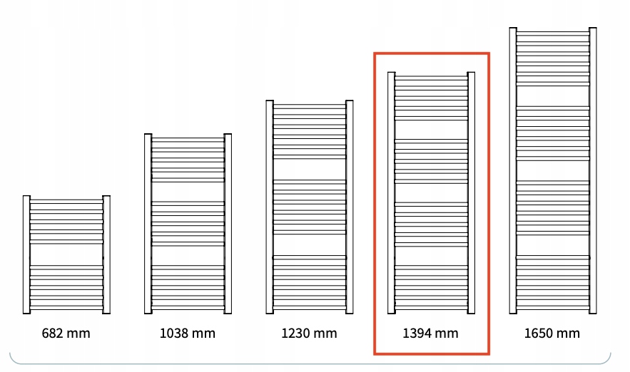 Wymiary dostosowane do każdej przestrzeni: 400 mm szerokości i 1394 mm wysokości