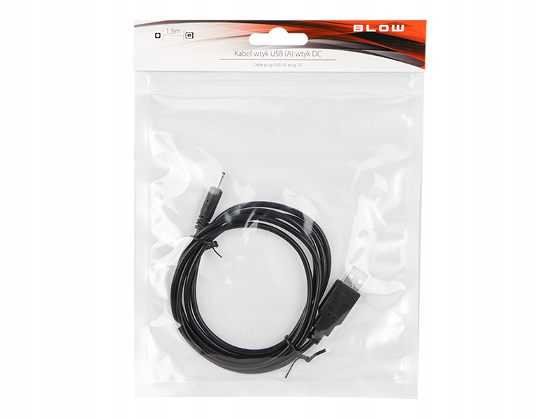Kabel USB-A - DC 0.7 x 2.5 mm 1.5 m Czarny (66-079) – Idealne rozwiązanie do ładowania