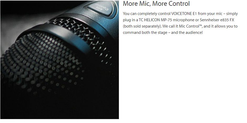 Funkcje tap tempo i Mic Control