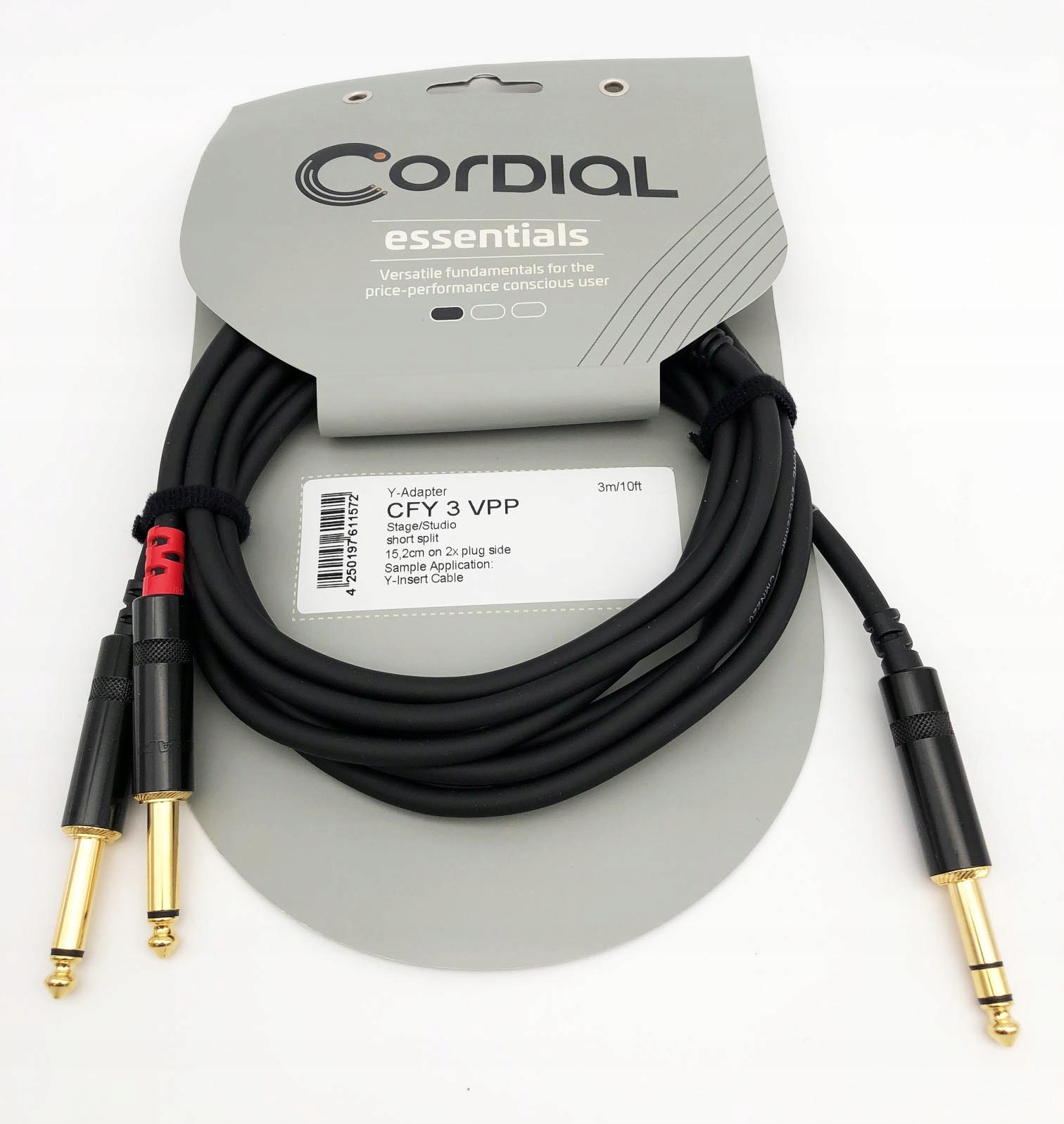 Kabel audio Y adapter Cordial 6.3 mm do 2 x 6.3 mm - 3 m