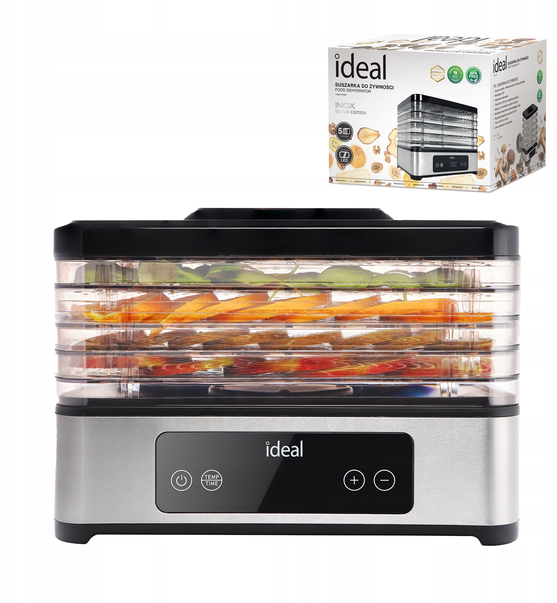 DUŻA Suszarka do Grzybów, Owoców, Warzyw IDEAL INOX – Efektywne suszenie w Twoim domu