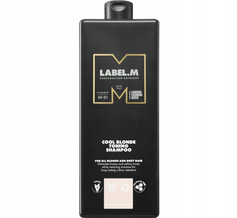Szampon tonujący Label.M Cool Blonde 1000 ml – Idealny dla blond i siwych włosów