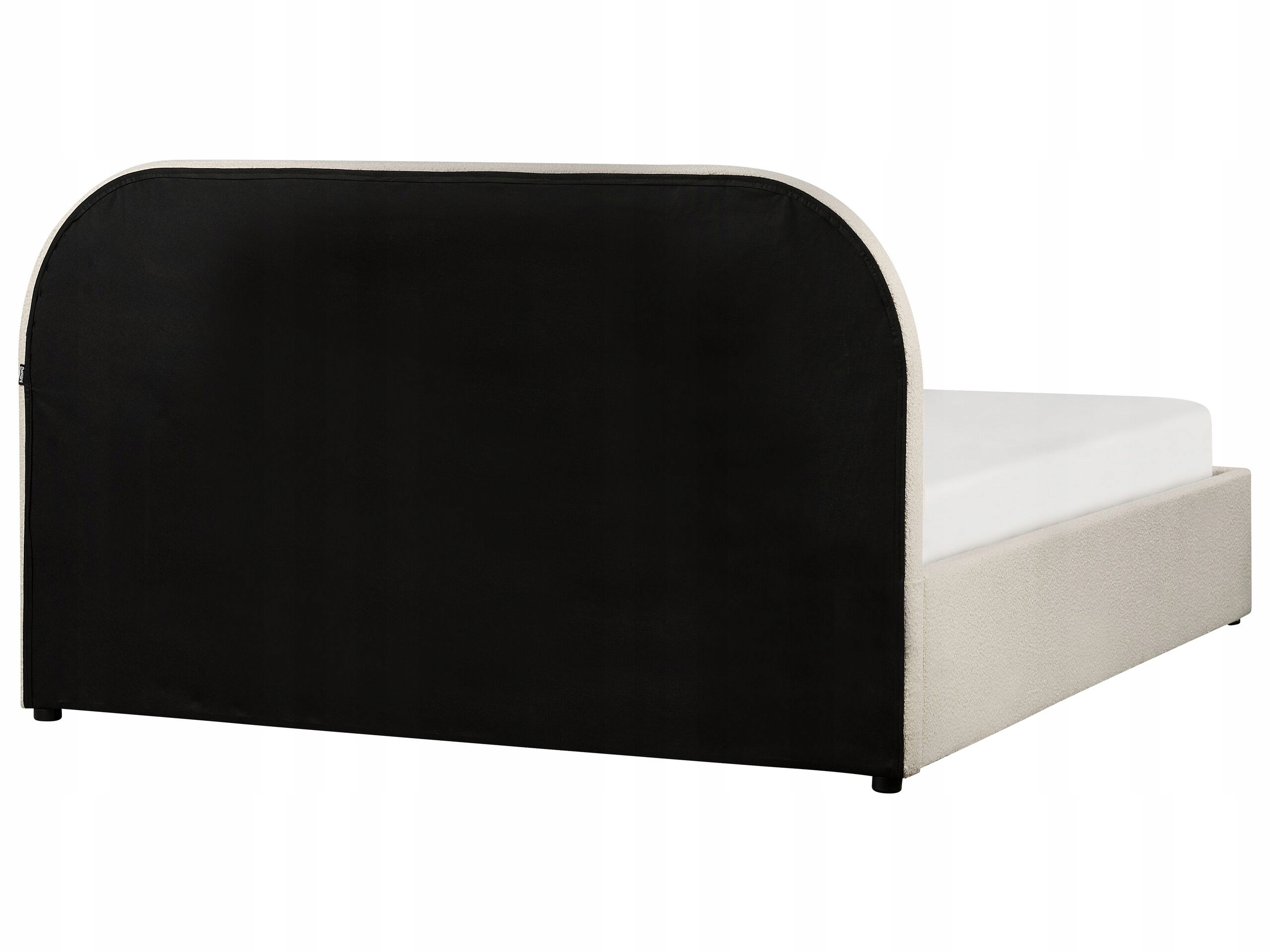 Łóżko z pojemnikiem Boucle QUILLIEN 140 x 200 cm Jasnobeżowe – Elegancja i funkcjonalność w Twojej sypialni