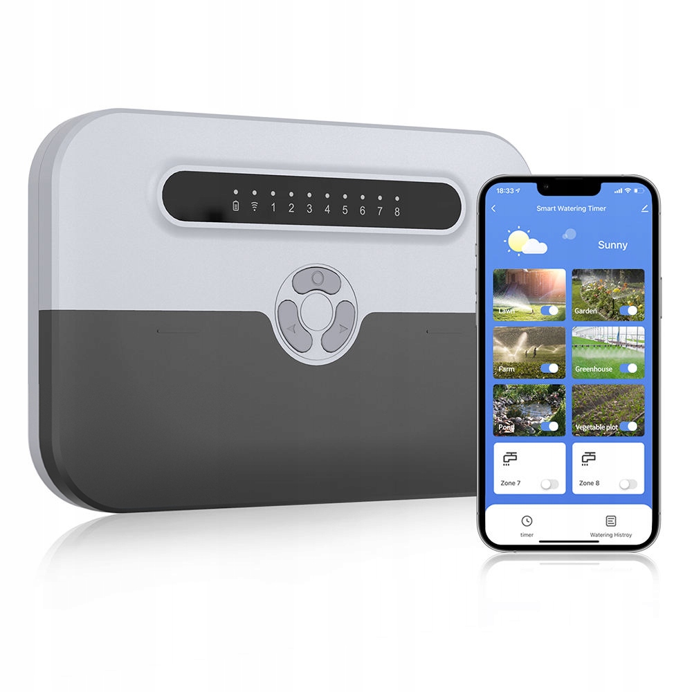 Sterownik Automatyka Nawadniania System Podlewania Ogrodu WiFi Tuya 8 Stref – rozwiązanie dla Twojego ogrodu
