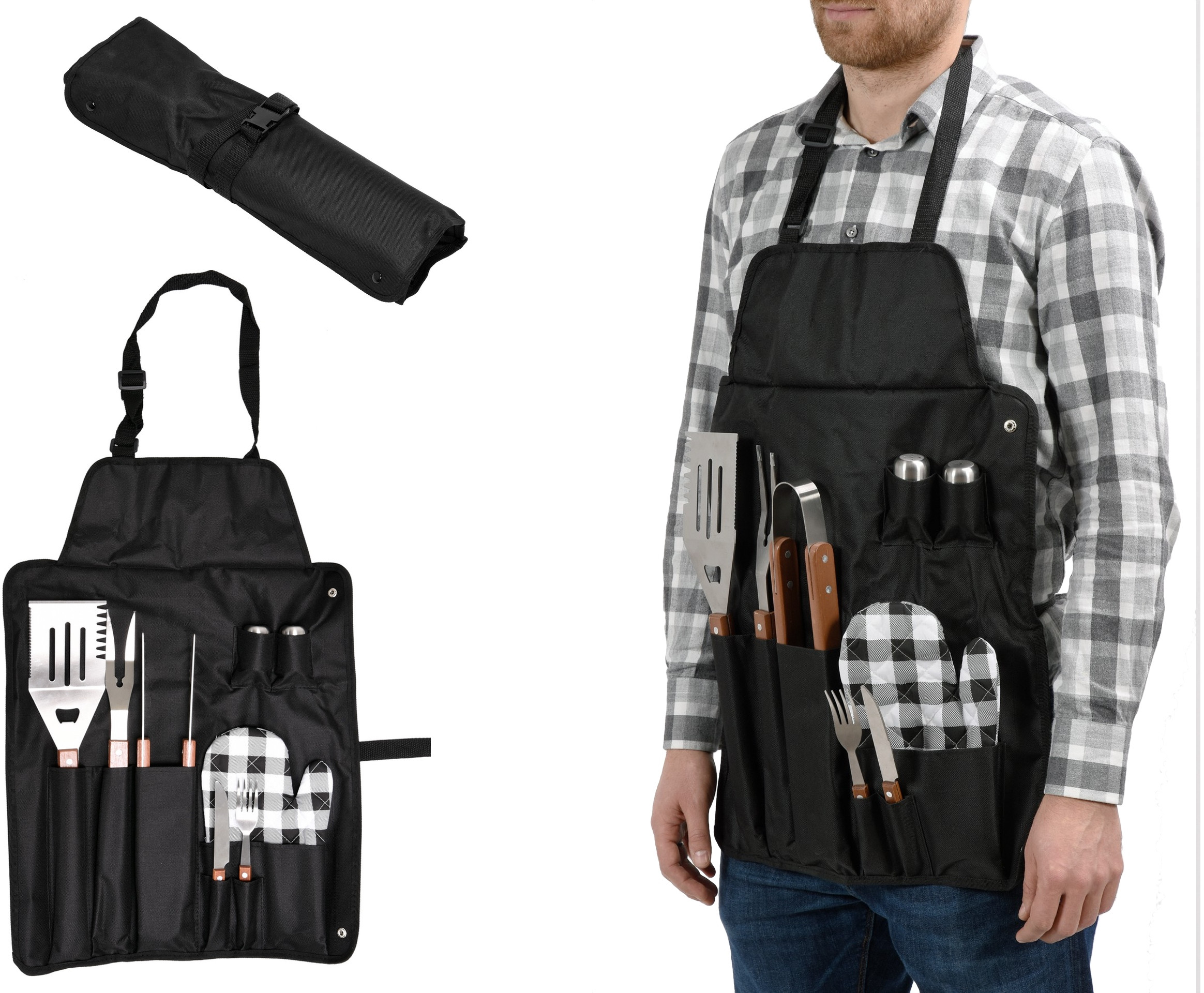 Fartuch do grillowania z akcesoriami YATO FARTUCH DO GRILLOWANIA Z AKCESORIAMI-8SZ – Komfort i styl podczas grillowania