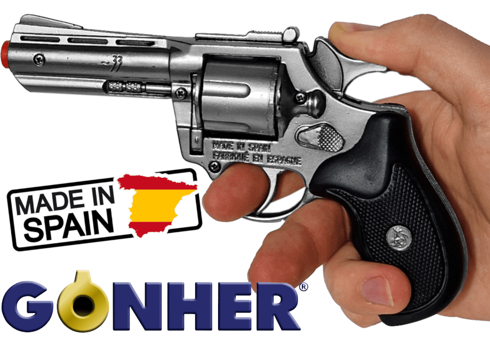GONHER Metalowy REWOLWER Policyjny Pistolet Na Kapiszony Hukowy 8-Strzałowy TOMDORIX