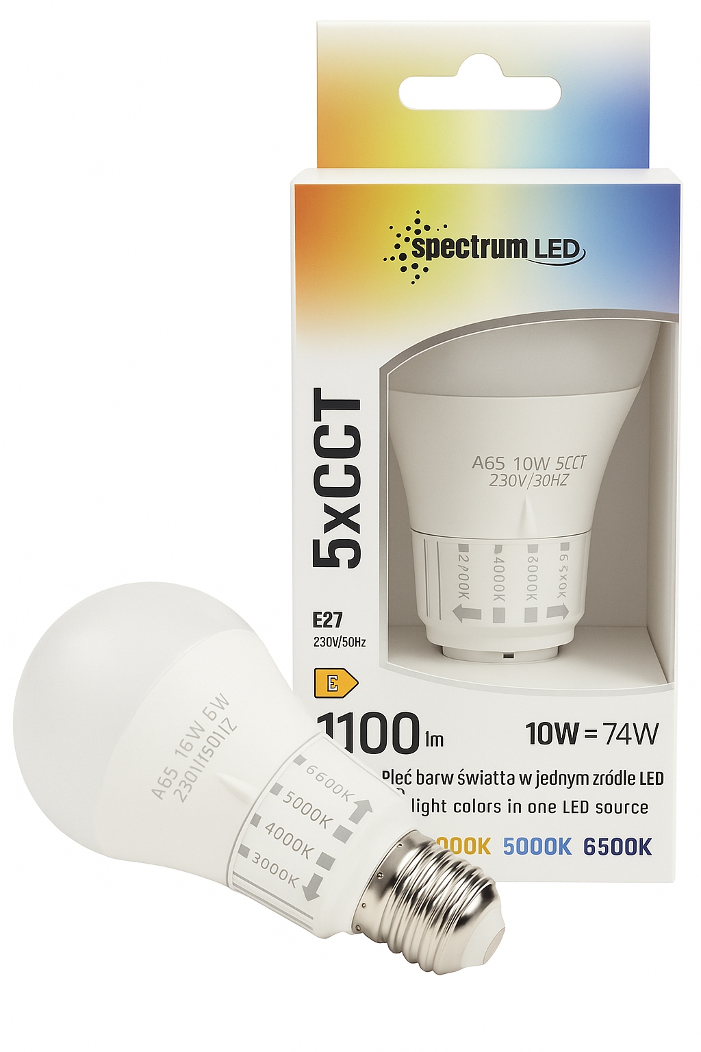 Żarówka LED E-27 230V 10W 5CCT SPECTRUM – Oświetlenie dostosowane do Twoich potrzeb
