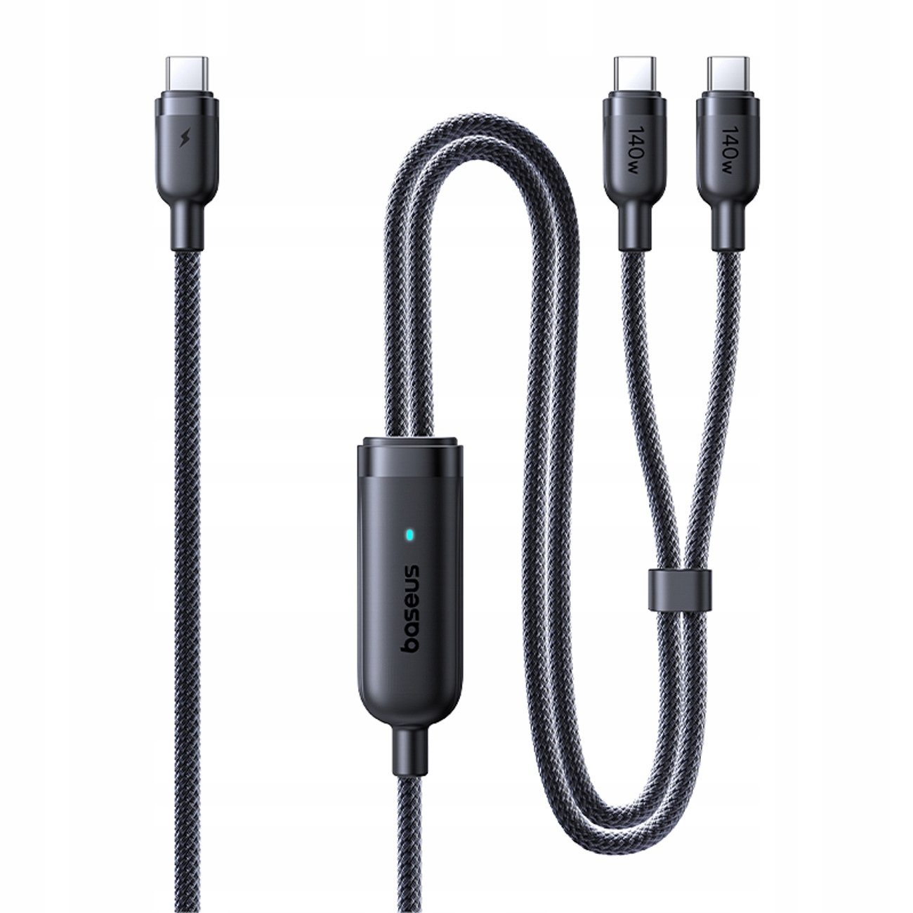 Kabel Baseus Flash 4 140W 2w1 USB-C do USB-C + USB-C 1.5 m - czarny – Idealne rozwiązanie do ładowania