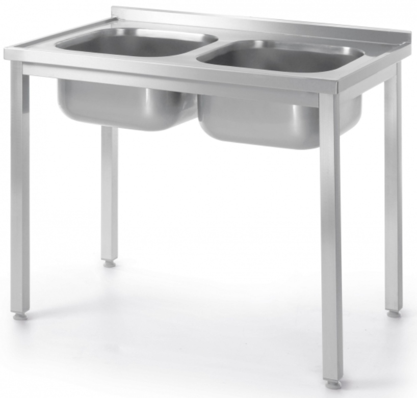Basen zlew dwukomorowy Budget Line Stal 1000 x 600 x 850 mm – Idealne rozwiązanie dla gastronomii