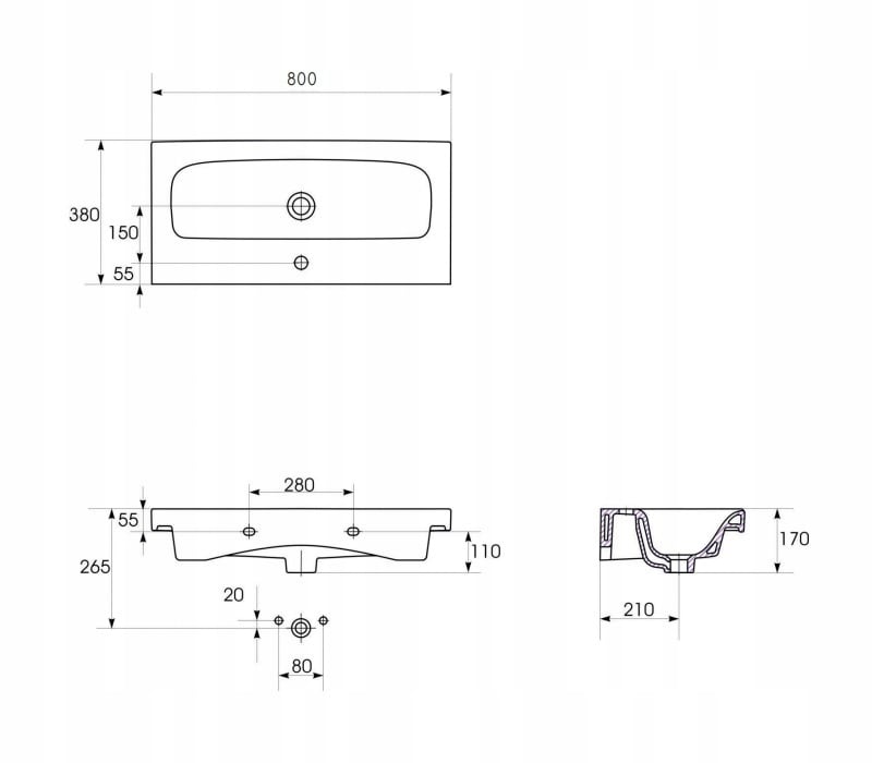 Wymiary i kształt umywalki meblowej