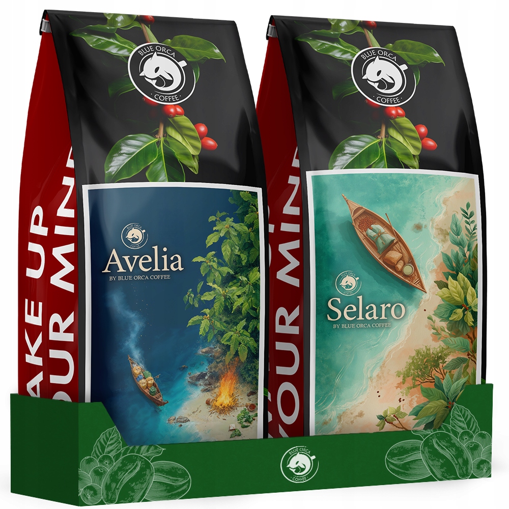 Kawa ziarnista 1kg x2 100% Arabica Selaro + Avelia – Odkryj smak doskonałości