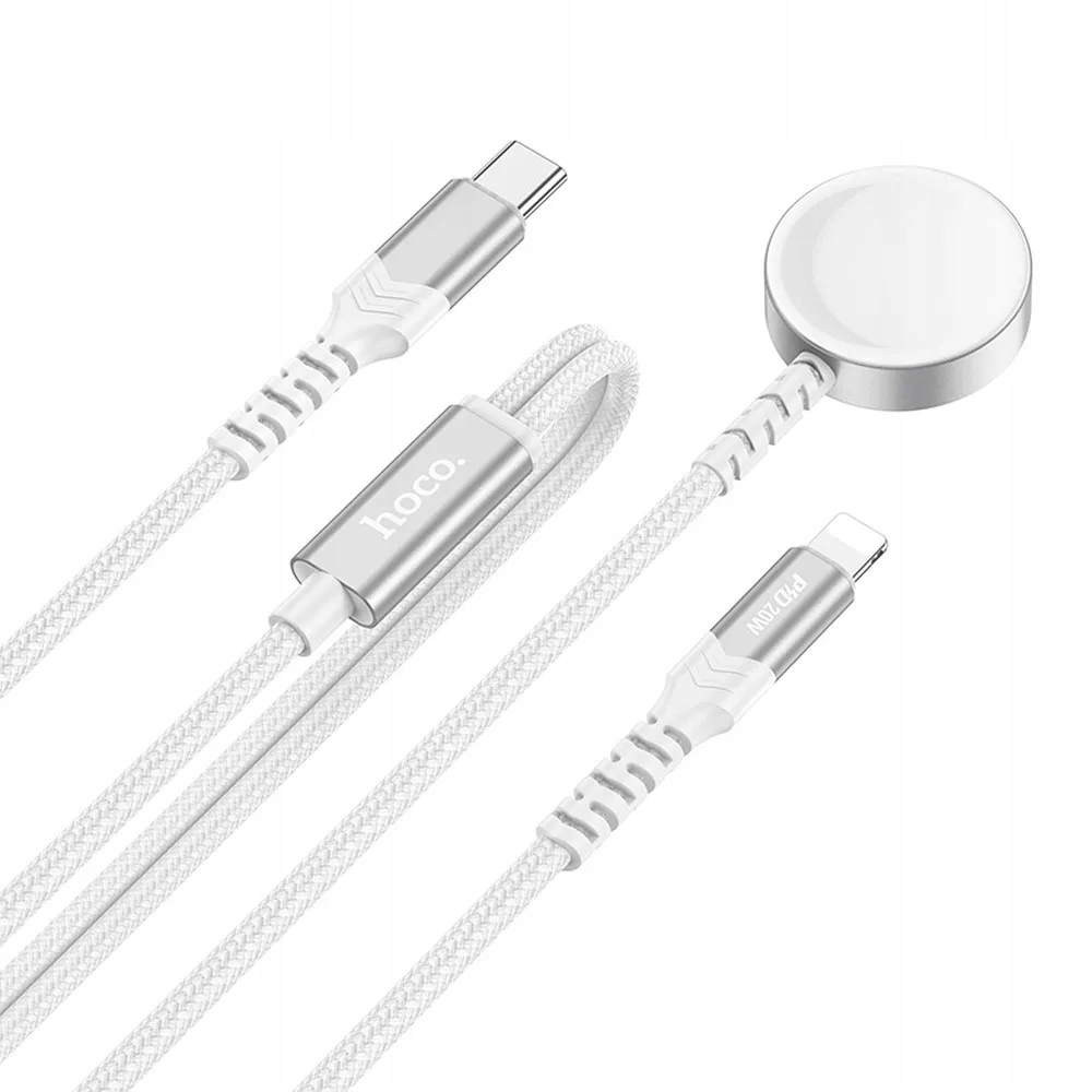 Ładowarka indukcyjna 2w1 do Apple Watch + kabel ładowania Lightning PD QC 3A CW54 – Wygodne ładowanie w jednym urządzeniu