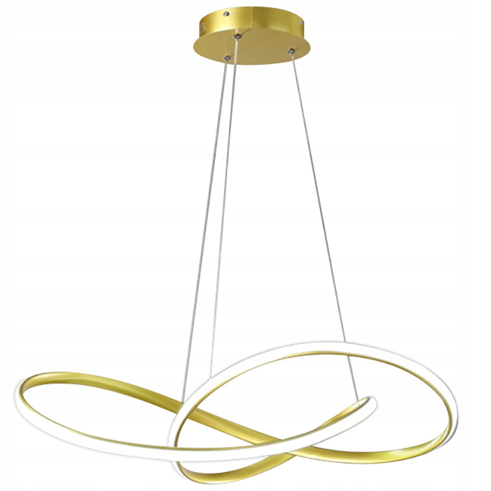 NOWOCZESNA LAMPA WISZĄCA ZŁOTY ŻYRANDOL LED 48W z PILOTEM GLAMOUR – Elegancja w Twoim wnętrzu