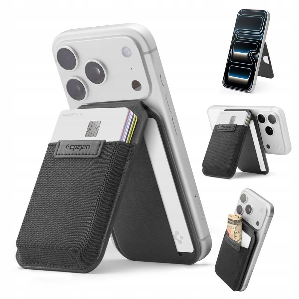 Spigen S314-4 Slim Fold Tripod Wallet MagSafe Black – Elegancka i funkcjonalna portmonetka
