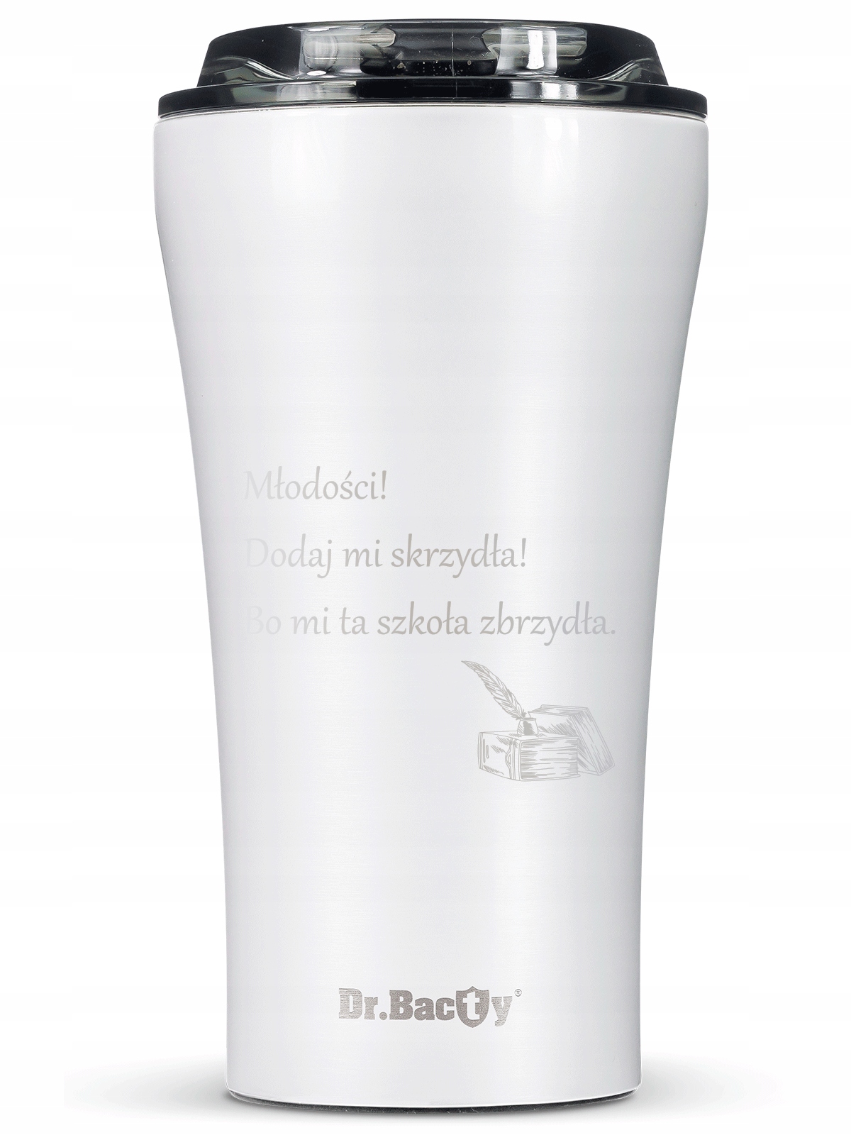 Kubek termiczny na kawę Dr.Bacty Apollo 2.0 - Oda do młodości - 360 ml - Glossy White