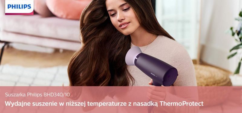 Philips Suszenie w niższej temperaturze w trosce o Twoje włosy Philips Suszenie w niższej temperaturze w trosce o Twoje włosy