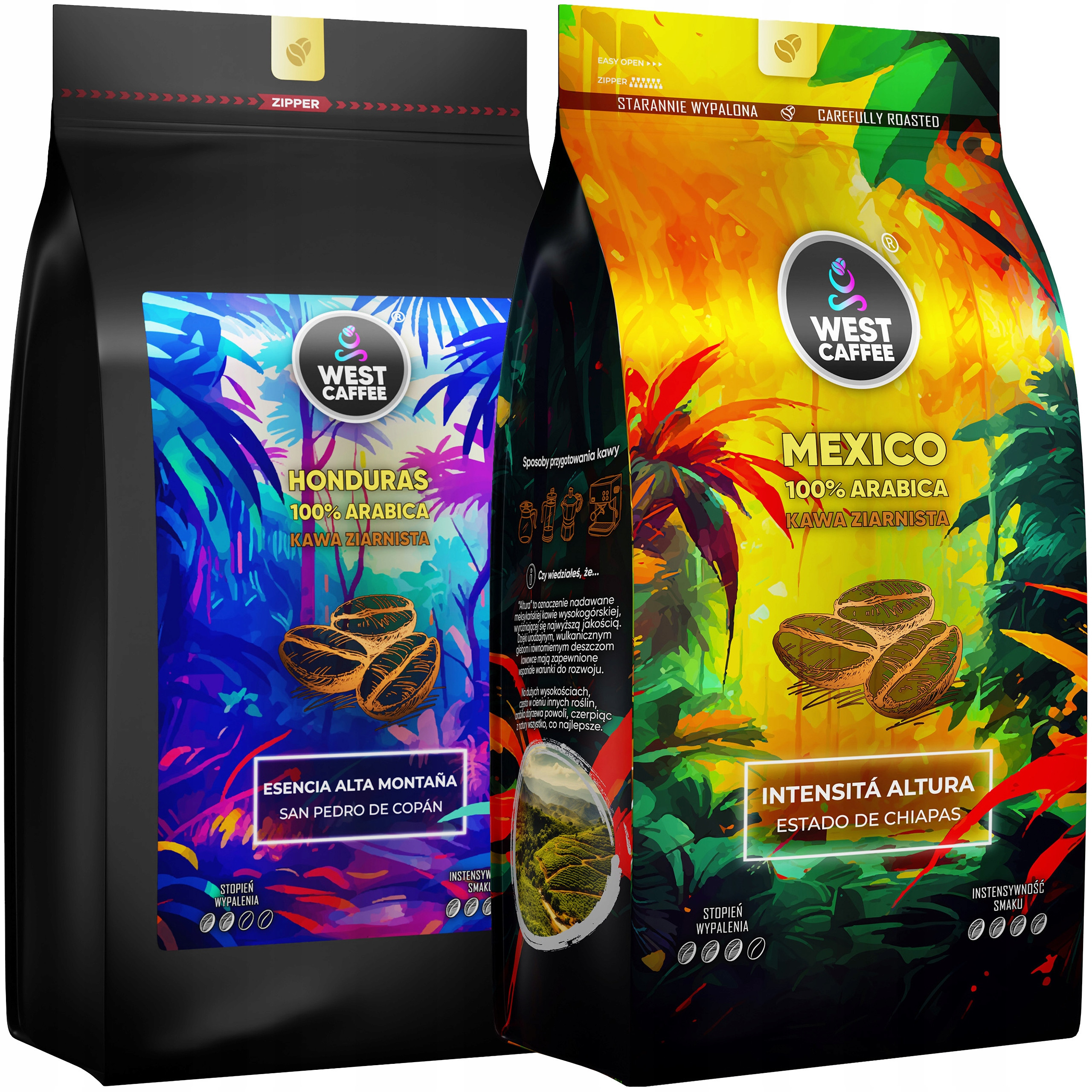 Kawa Ziarnista West Caffee ZESTAW 2KG Honduras + Mexico – Doskonały wybór dla miłośników kawy