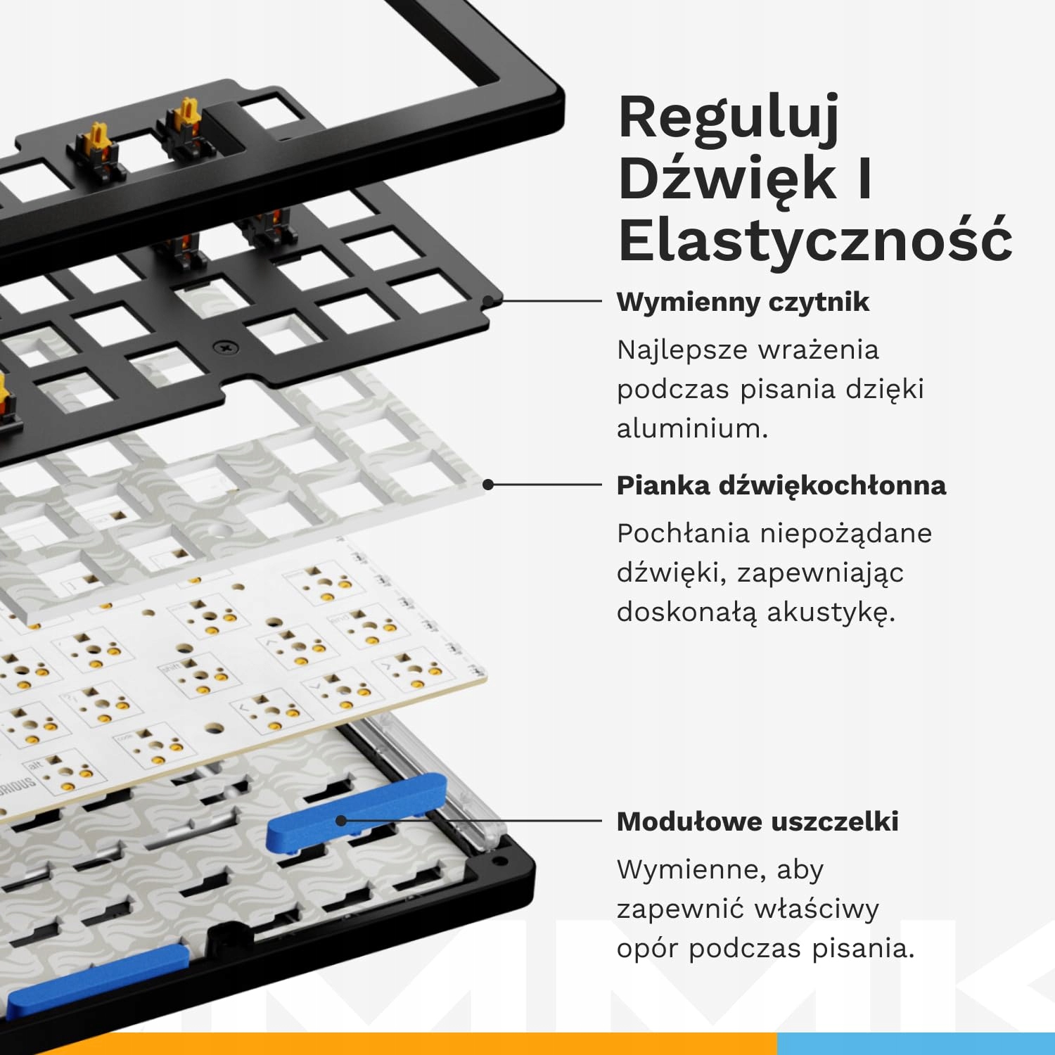 Wysokiej jakości aluminiowa obudowa z anodowanym wykończeniem