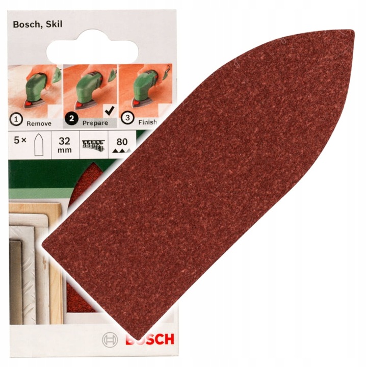 Zestaw zawierający 5 sztuk papieru ściernego