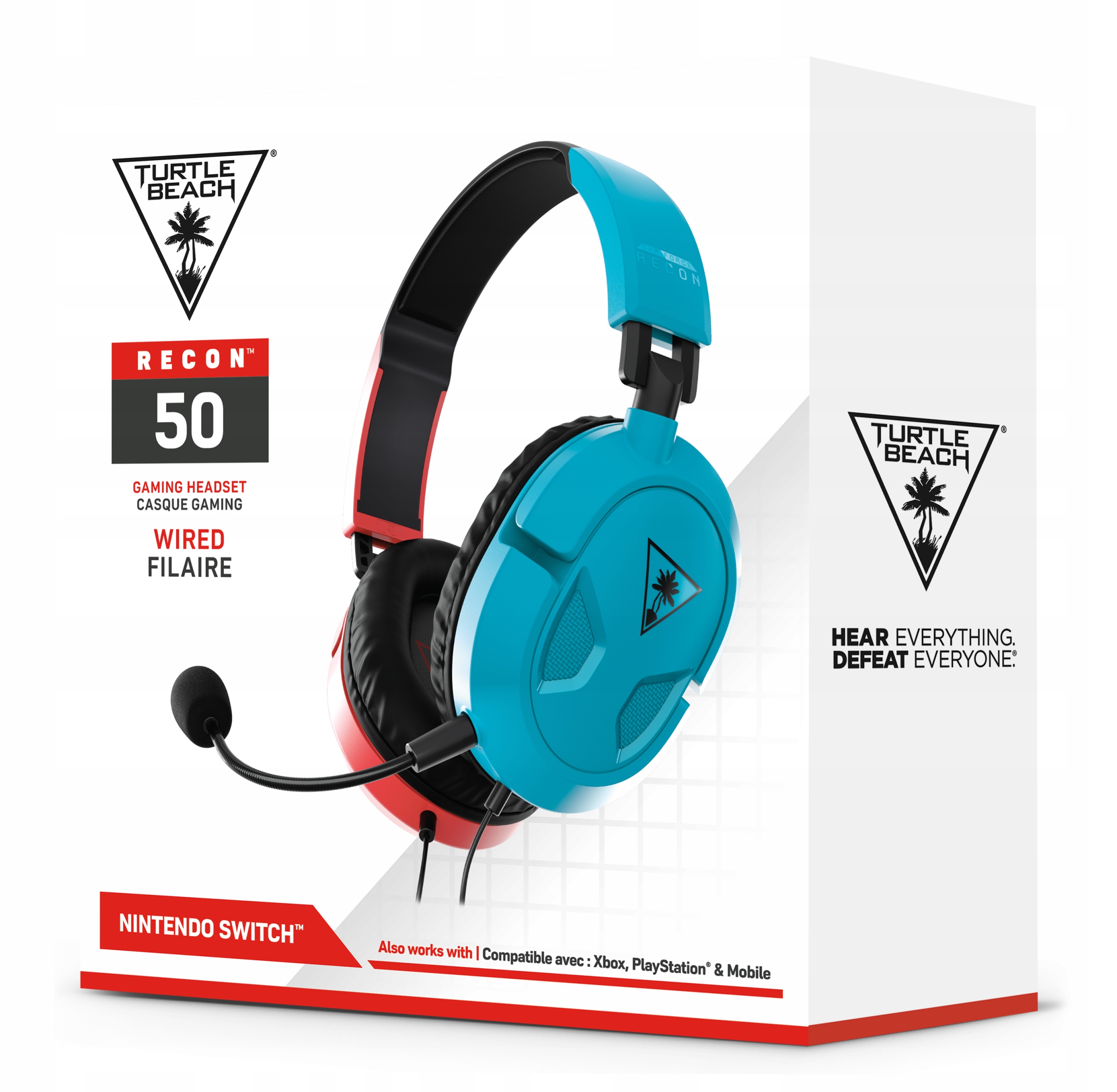Słuchawki gamingowe Turtle Beach Recon 50 Niebiesko-czerwony – Idealne dla graczy