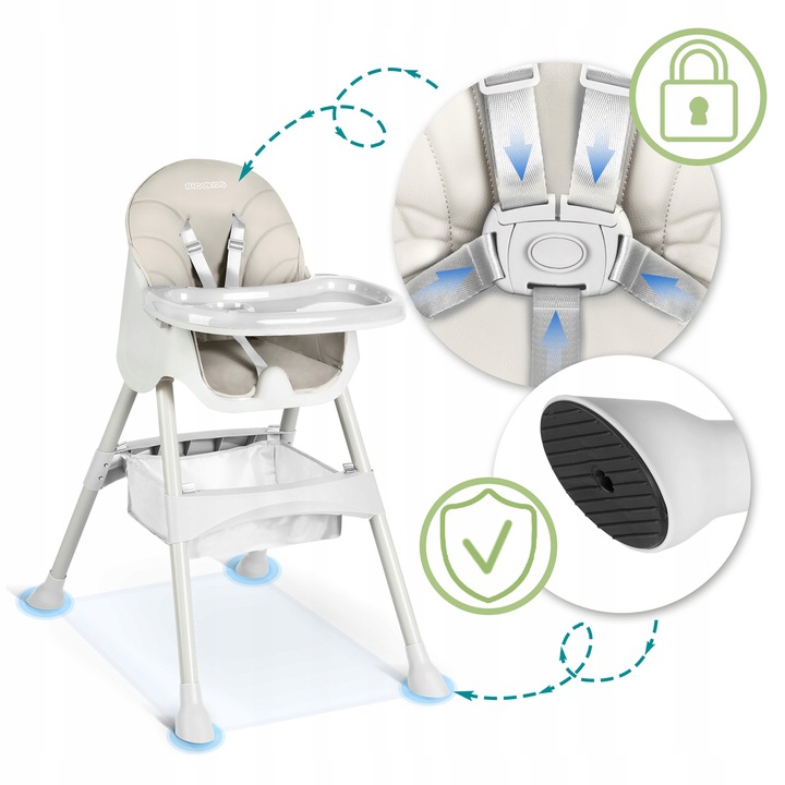 Stylowe i ultralekkie krzesełko do karmienia