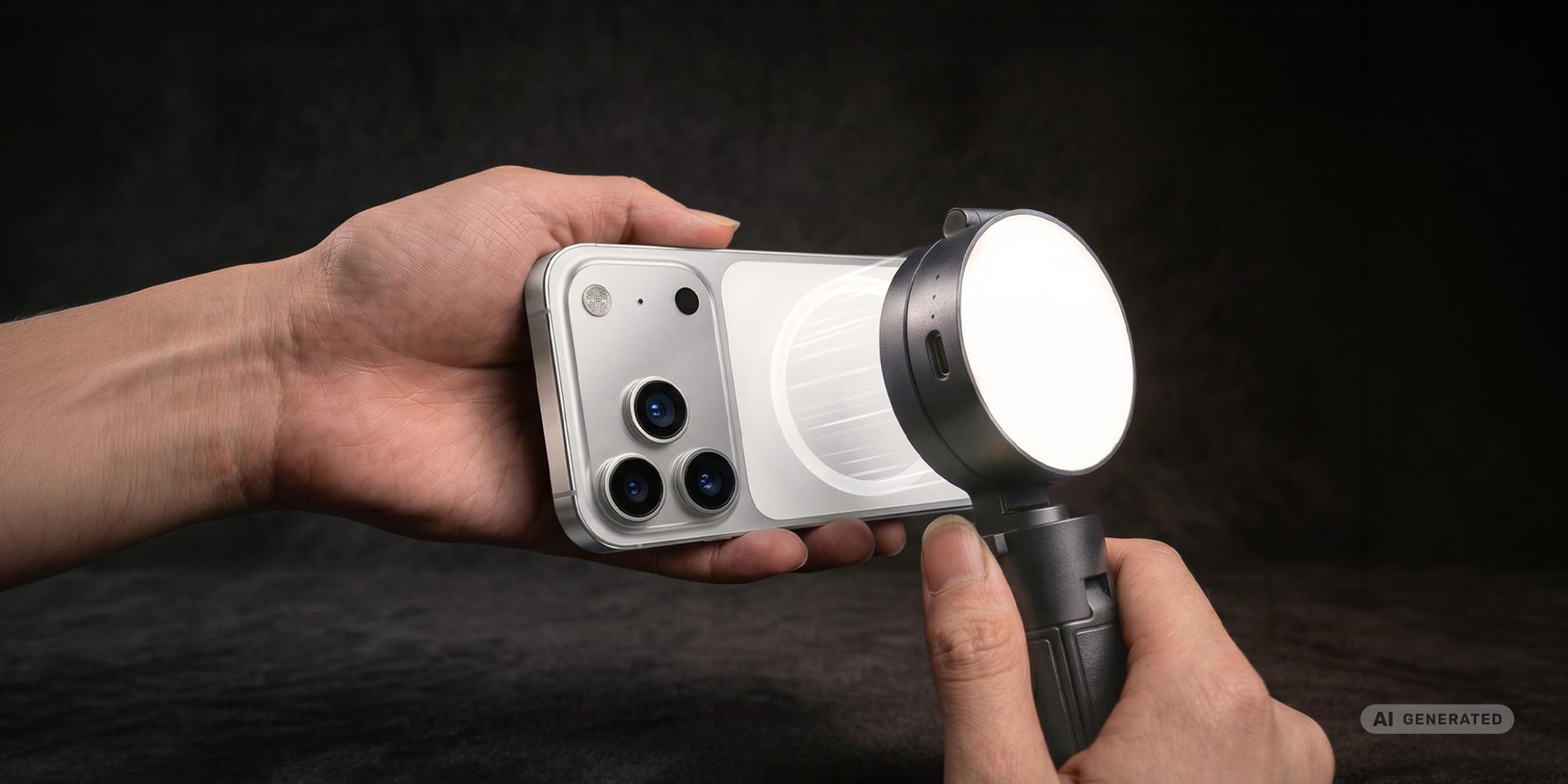 width=100% Selfie stick Ulanzi MT40 z lampą LED - WB (2500 K - 8500 K)