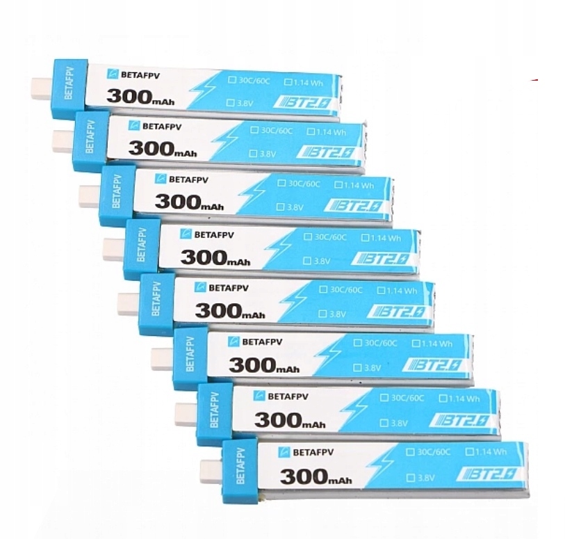 BetaFPV BT2.0 300mAh 8-pack – Zestaw akumulatorów do dronów 1S