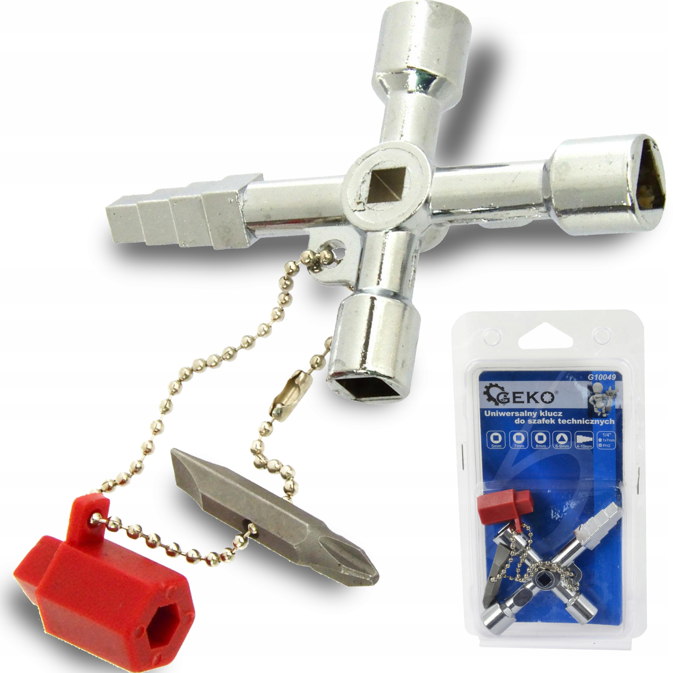 Geko UNIWERSALNY KLUCZ DO SZAFEK TECHNICZNYCH (100) G10049 – Niezbędne narzędzie dla każdego majsterkowicza