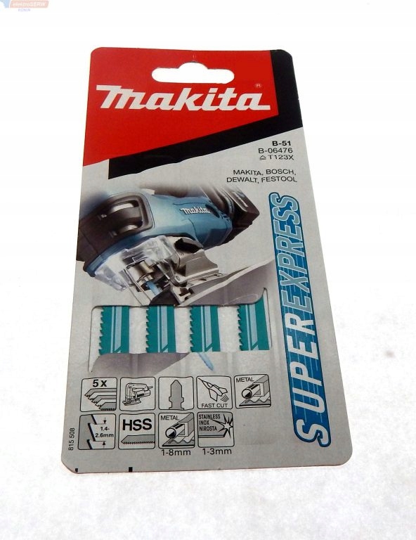 Dane techniczne brzeszczotu Makita B-06476