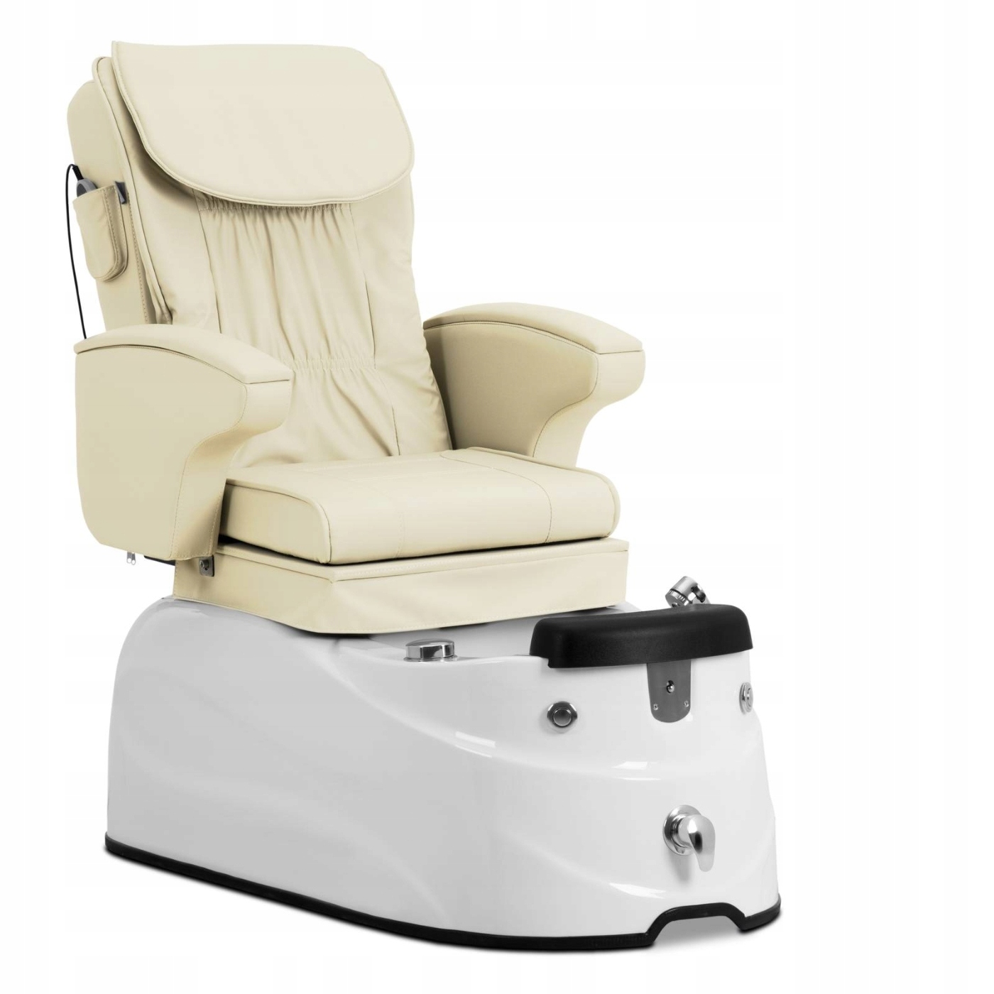 Fotel podologiczny do pedicure z funkcją masażu brodzikiem - kremowy
