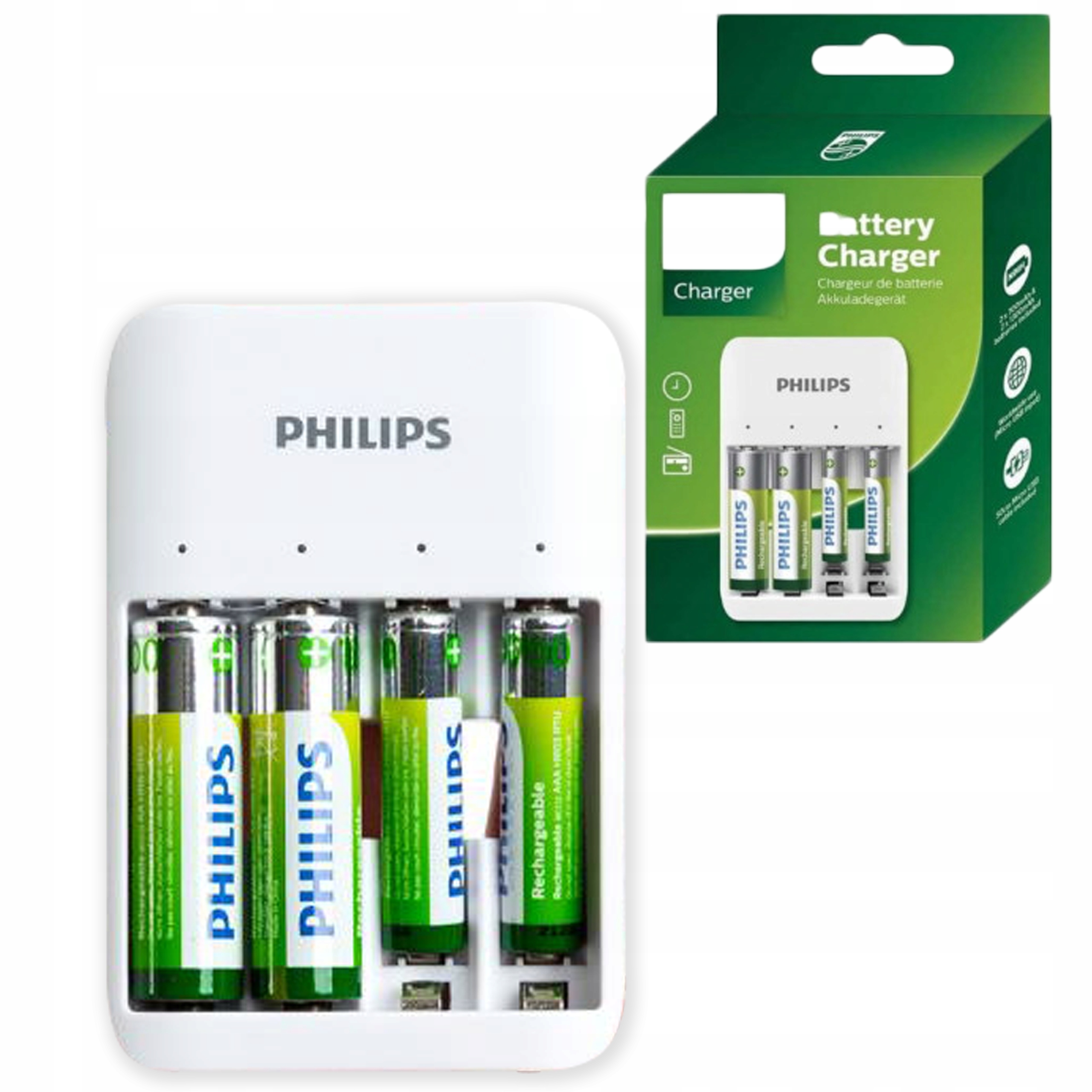 Ładowarka akumulatorków AA/AAA Philips SCB4013NB/00 – Niezawodne zasilanie dla Twoich urządzeń