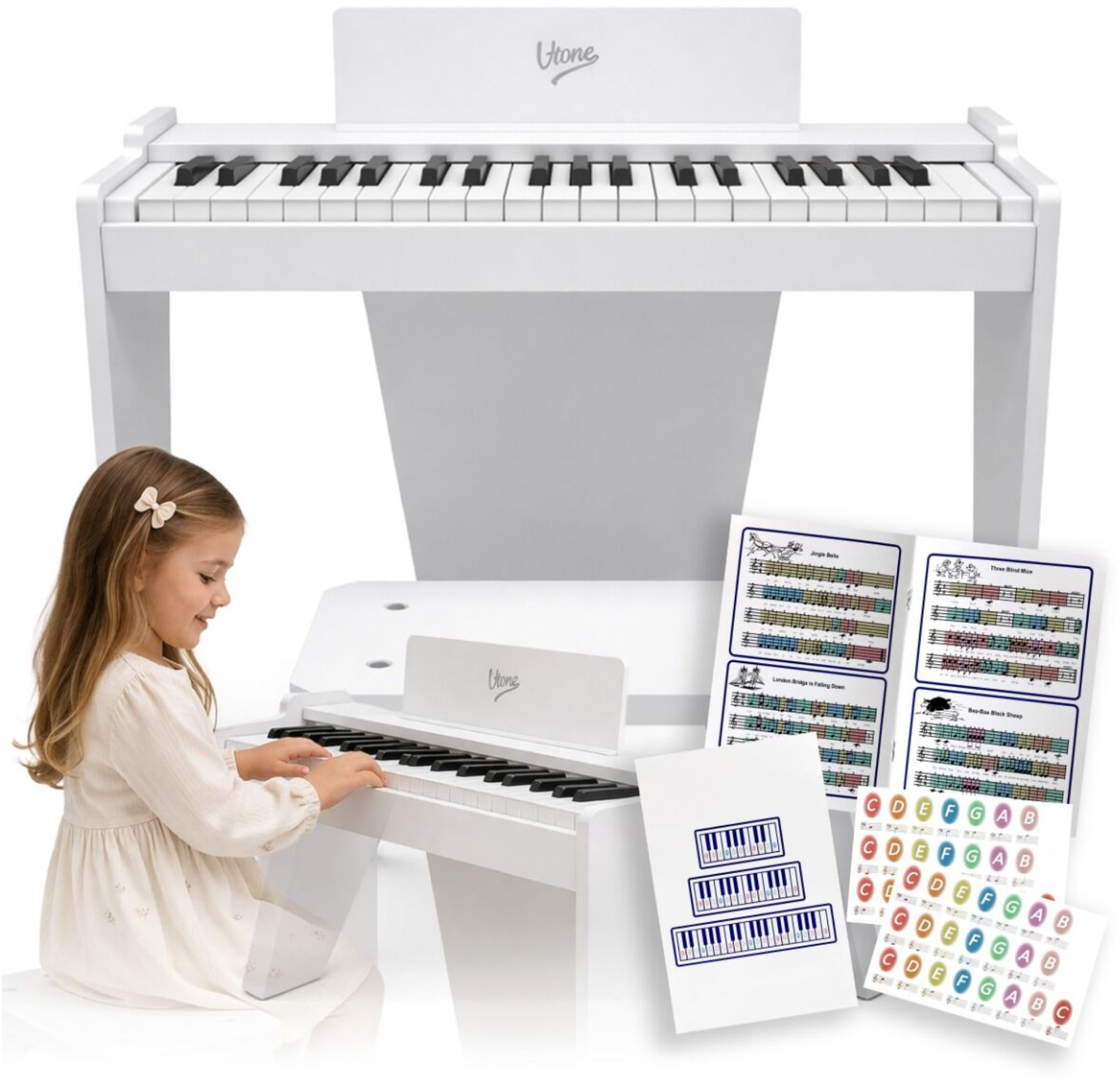 Elektroniczne pianino cyfrowe V-TONE PJR 50 WH – idealny instrument dla dzieci