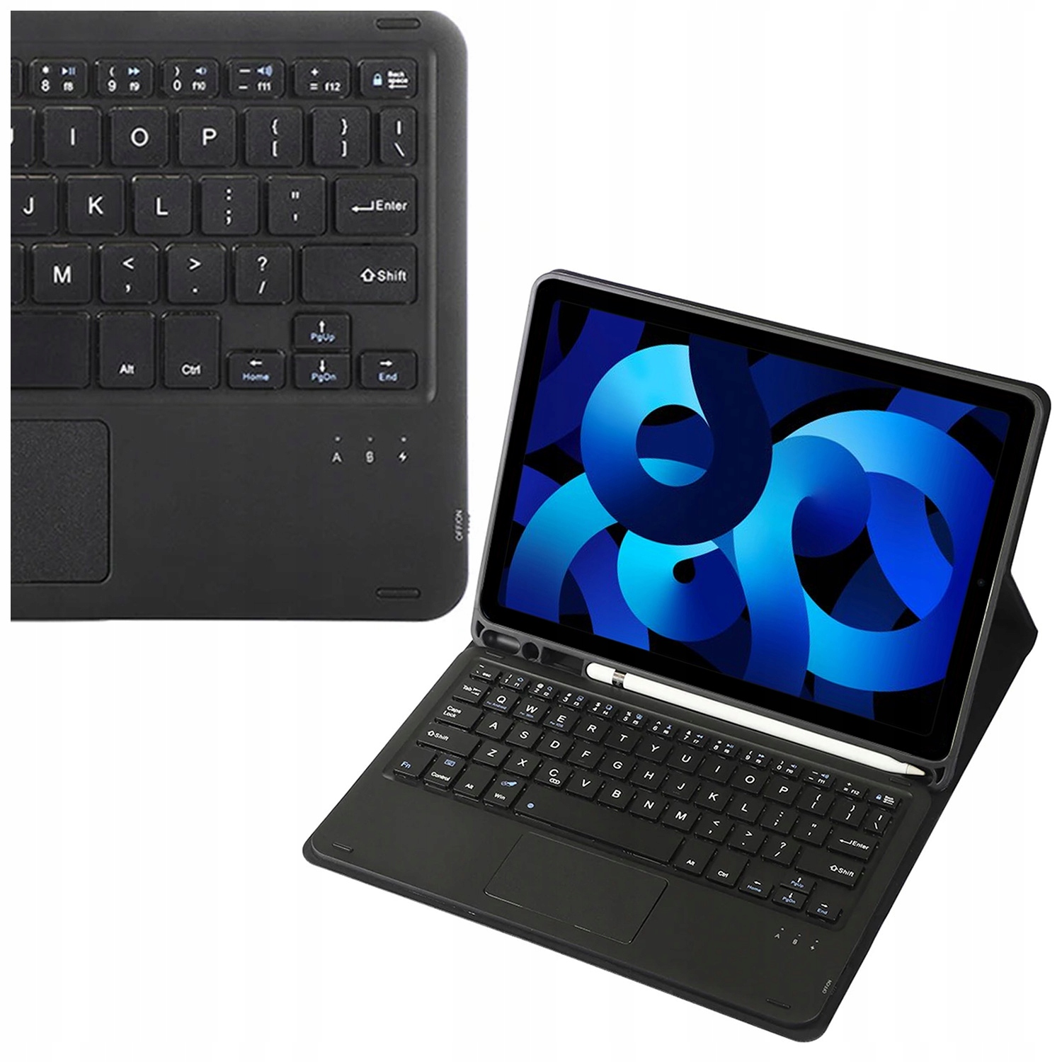 Etui z klawiaturą Bluetooth touchpad do iPad Air 5 (Czarne) – Idealne połączenie stylu i funkcjonalności