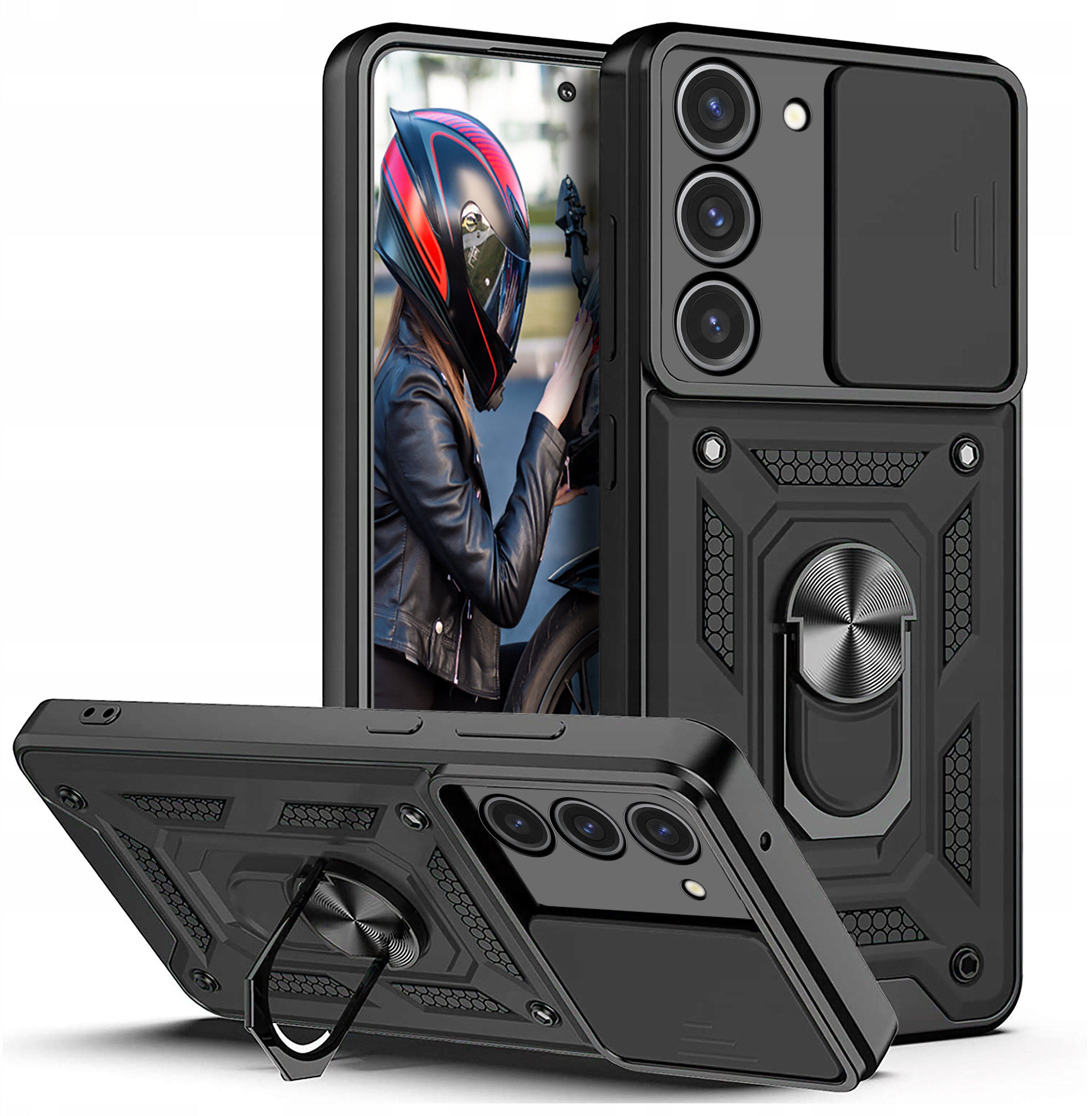 Etui Pancerne Slide Ring do Samsung Galaxy S24 – Ochrona i funkcjonalność w jednym