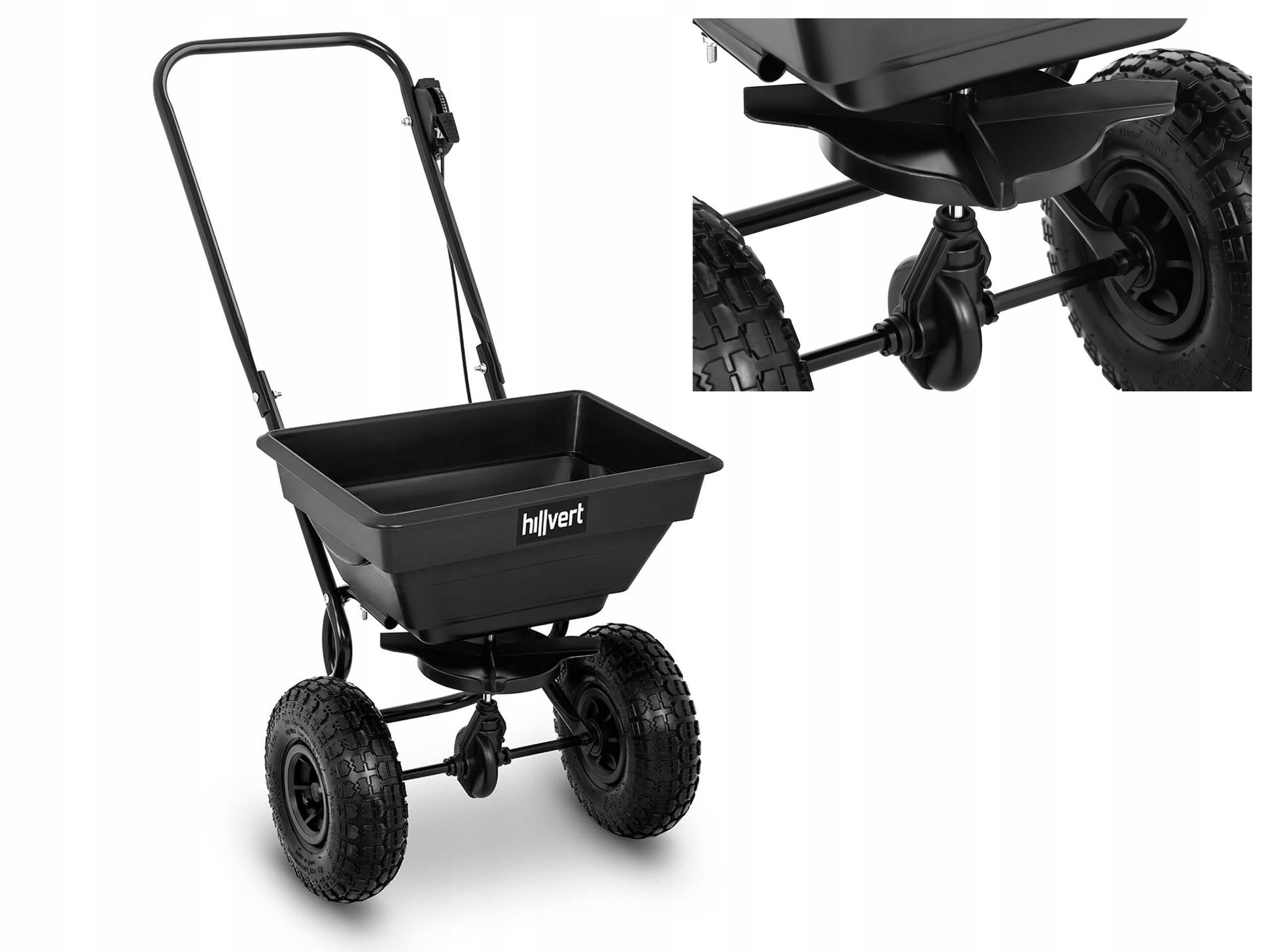 Hillvert Rozsiewacz siewnik posypywarka do nawozów trawy soli piasku 14 l – Idealne rozwiązanie do pielęgnacji ogrodu