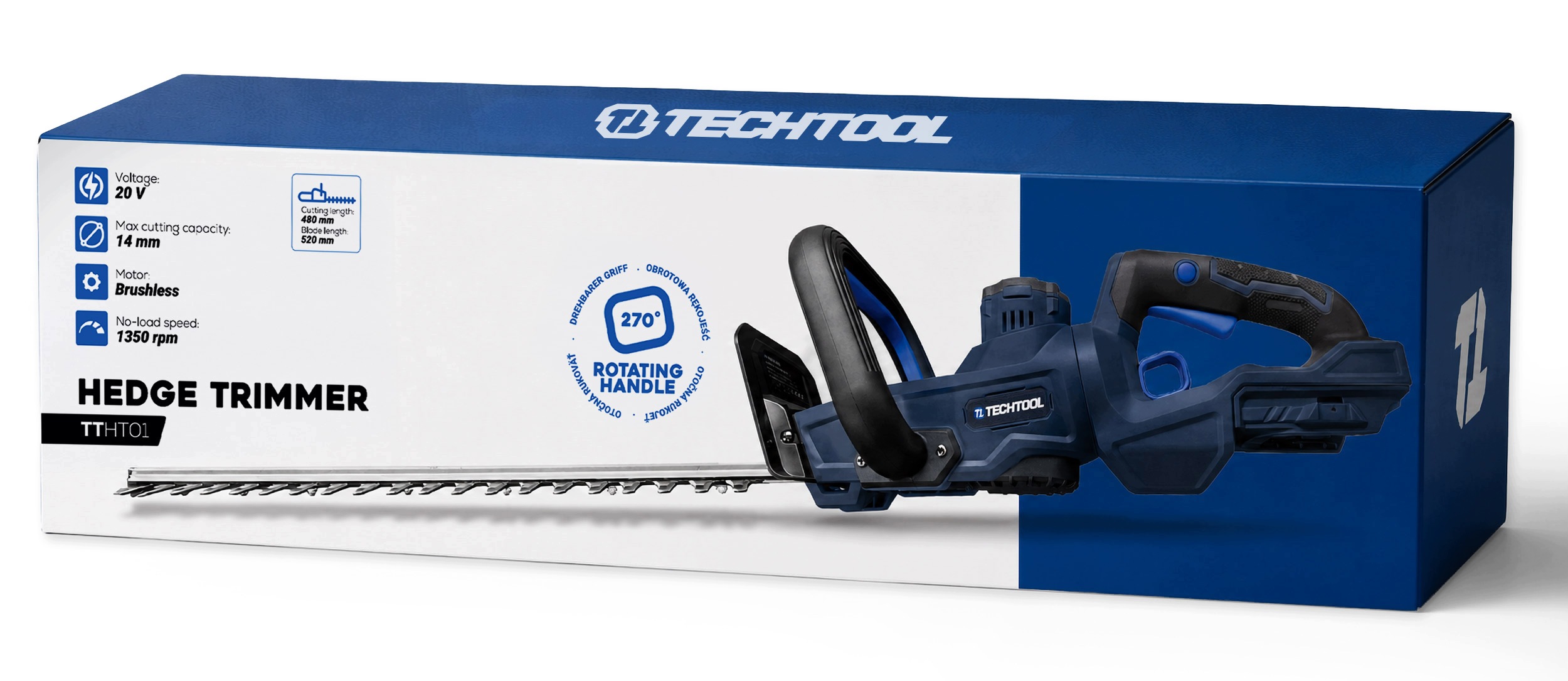 Ergonomiczny design z obrotową rękojeścią 270°
