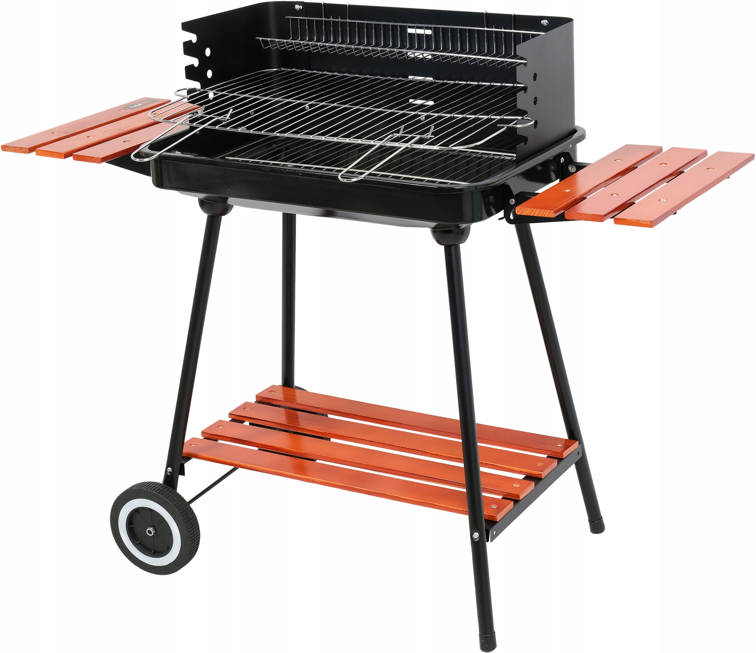 Grill węglowy LUND z półkami, ruszt 53x33cm – Idealny do ogrodu