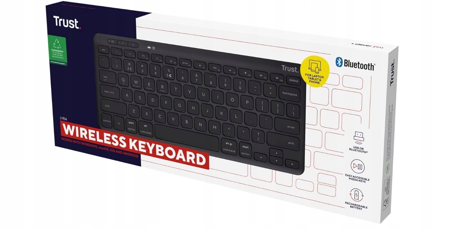 Trust Lyra Compact Wireless Keyboard – Klawiatura bezprzewodowa dla nowoczesnych użytkowników