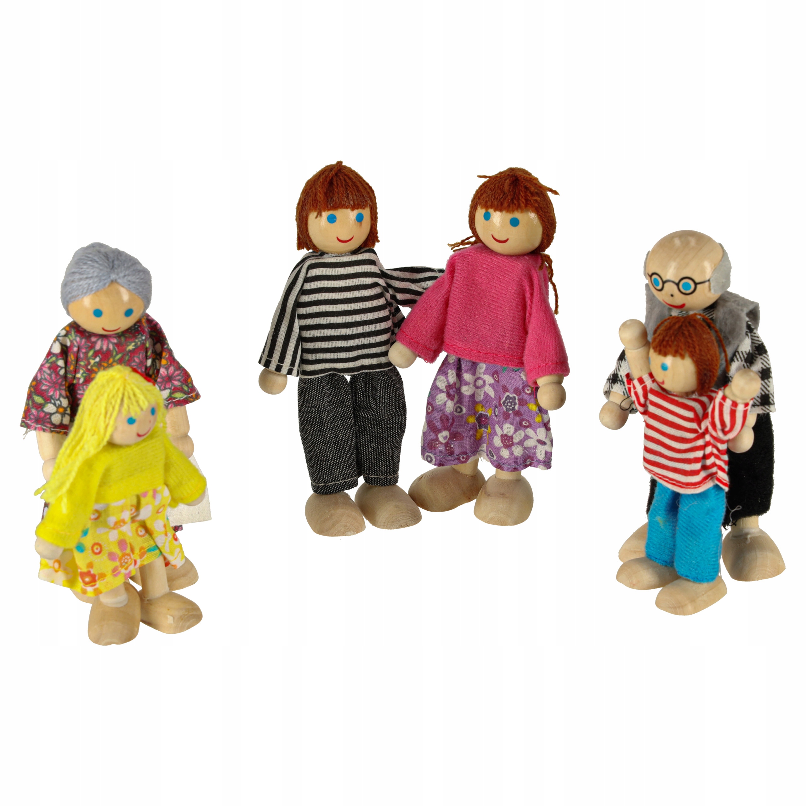 Trzypokoleniowa rodzina laleczek – Dziadkowie, rodzice i dzieci