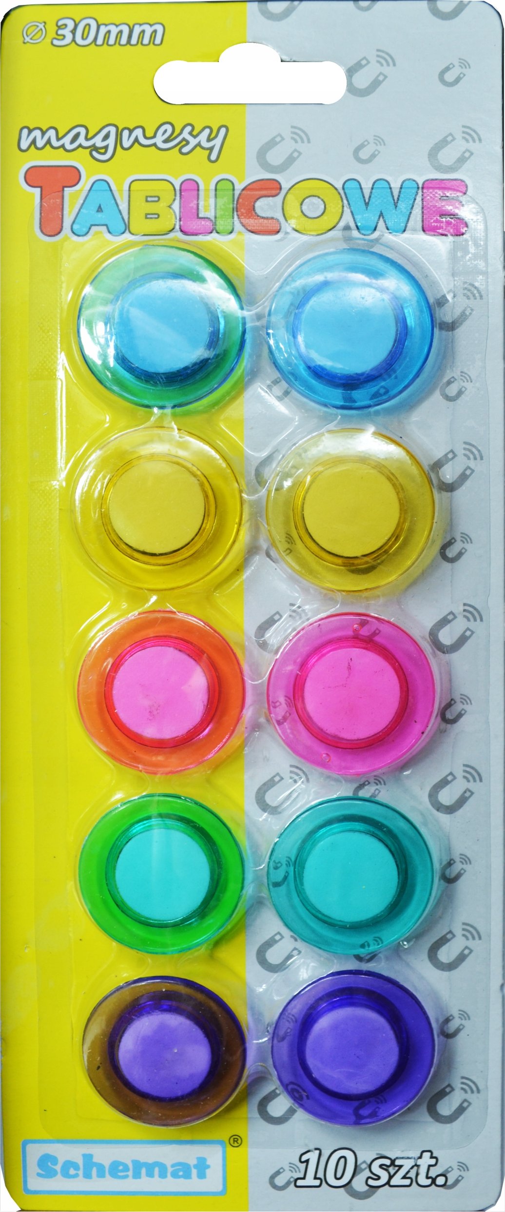 Magnesy do tablic 30mm 10 szt. – Kolorowe i funkcjonalne rozwiązanie