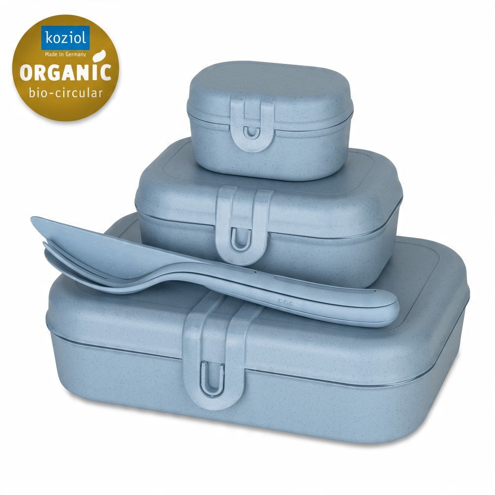 Lunchbox PASCAL READY – Zestaw 3 pojemników i sztućców KOZIOL