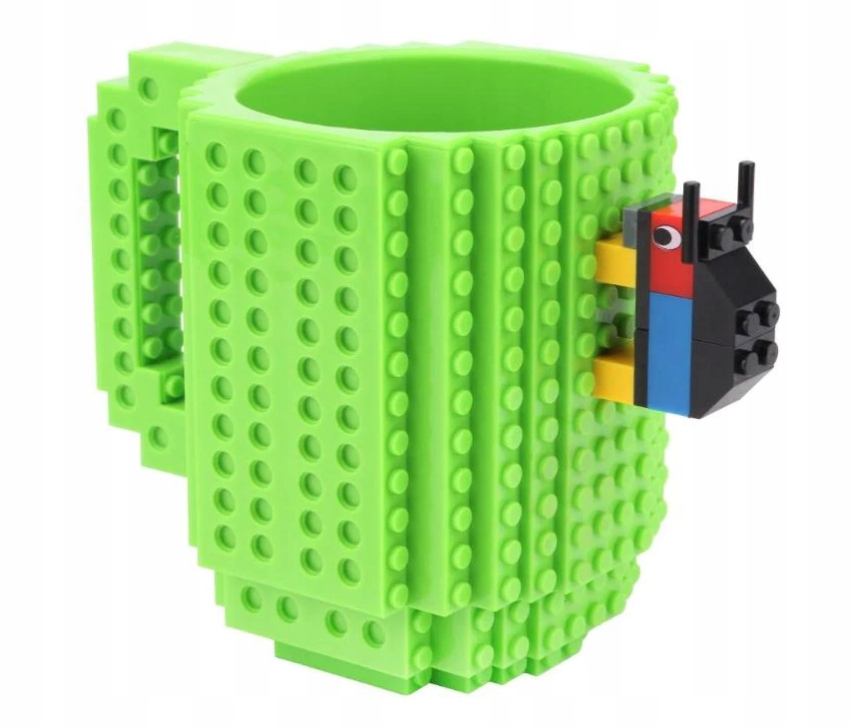 Kubek Klockowy + Klocki 350ml - Zielony – Idealny gadżet dla dzieci i dorosłych