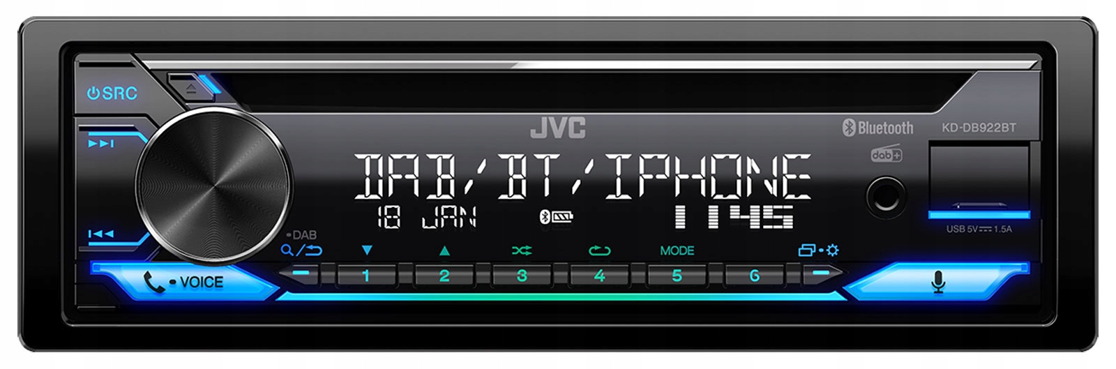 Radio samochodowe JVC KD-DB922BT – Nowoczesne brzmienie w Twoim aucie