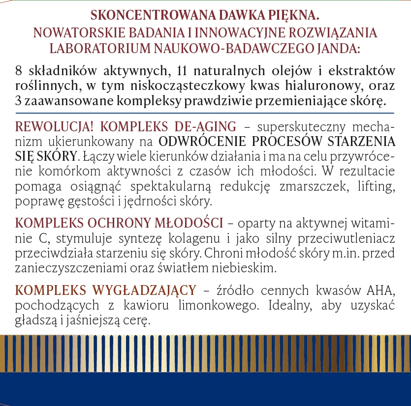 Aktywne składniki – Kompleks De-Aging i witamina C