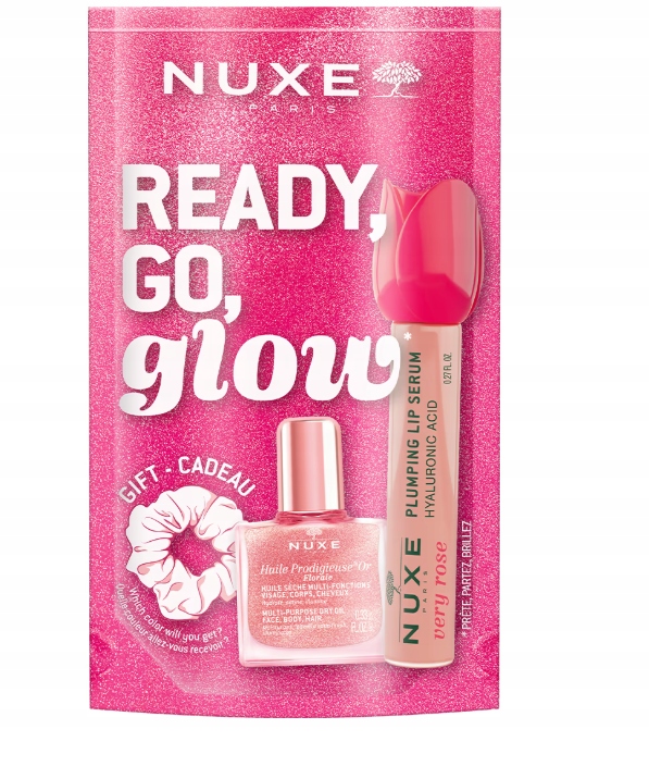 NUXE_SET Glow On The Go – Zestaw do pielęgnacji z suchym olejkiem i błyszczykiem