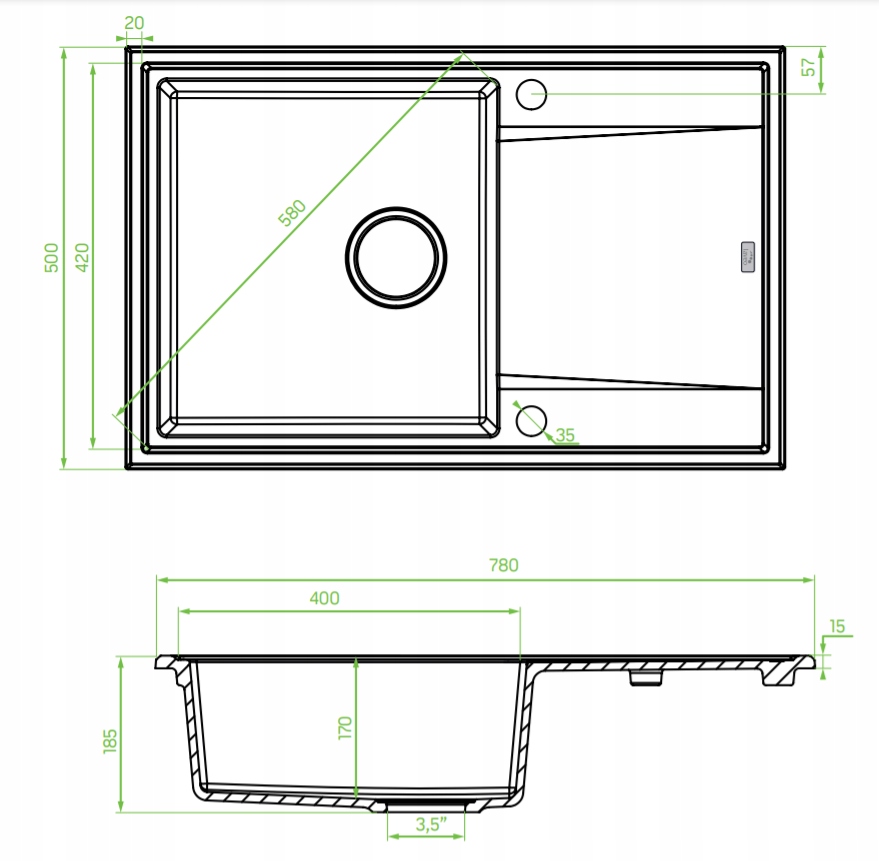 Pojemna komora o wymiarach 40x42x17 cm