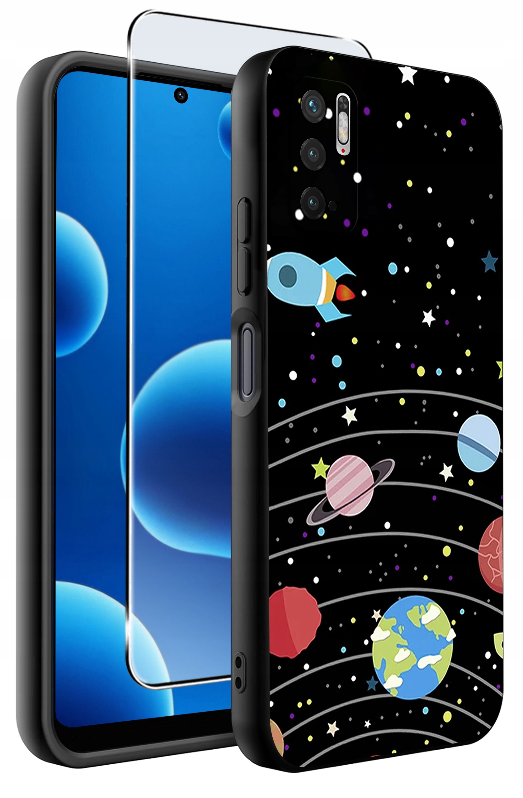 ETUI do Xiaomi Redmi Note 10 5G | WZORY | SILIKONOWE MATT CASE + SZKŁO HARTOWANE 9H