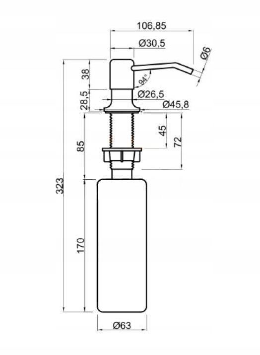 Dozownik do mydła Sourcing DISPENSER FOR LIQUID SOAP BLACK INVENA – Elegancja i funkcjonalność w Twojej kuchni
